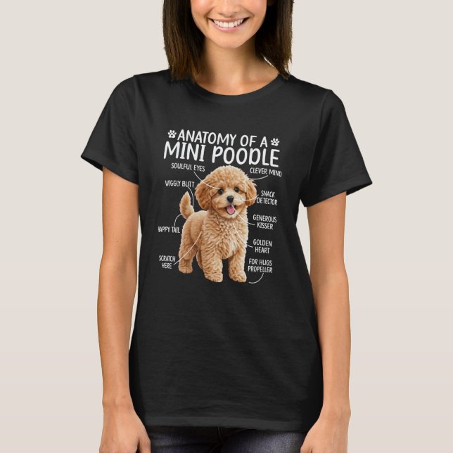 01 Anatomie einer Mini-Pudel-Besitzerin Mini-Pudel T-Shirt (Vorderseite)
