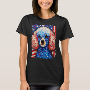 01 Hund Pudel Patriotisch T-Shirt