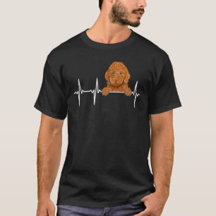 01 Lustiger Hundeherzschlag für braune Pudel-Liebh T-Shirt