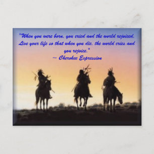 01_native_american, "Wenn du geboren warst,... Postkarte