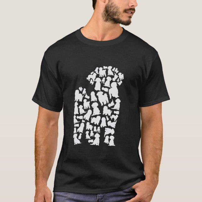 01 Pudel Hundemutter Pudel Vater T-Shirt (Vorderseite)