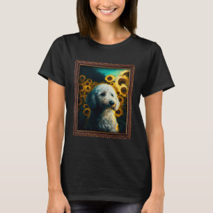 01 Pudel-Malerei Sonnenblumen-Blume Mutter Frauen T-Shirt