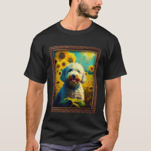 01 Pudel-Malerei Sonnenblumen-Blume Mutter Frauen T-Shirt