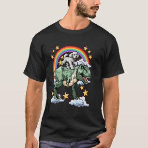 01 Pudel reitet auf einem Dinosaurier Dino T-Shirt