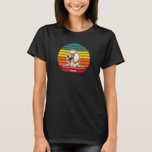01 Pudel Retro Vintage Farbiger Sonnenuntergang We T-Shirt