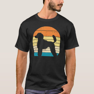 01 Pudel-Silhouette Sonnenuntergang Retro-Tier-Hun T-Shirt
