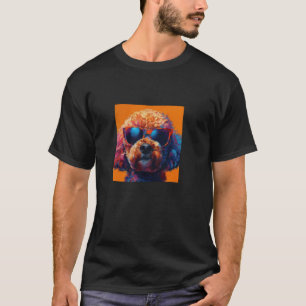 01 Pudel Sonnenbrille Retro Farbige Grafik T-Shirt