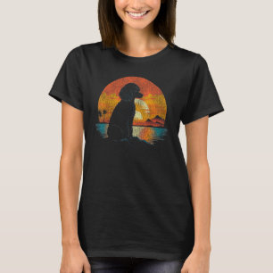 01 Pudel Sonnenuntergang Vintage Retro Stil T-Shirt