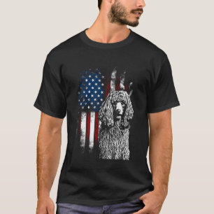 01 Pudel-Vater Hunde Liebhaber Amerikanische Flagg T-Shirt