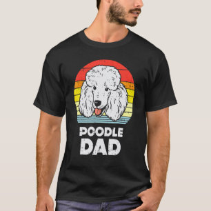 01 Pudel-Vater Sonnenuntergang Retro-Tier-Hundelie T-Shirt