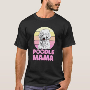 01 Retro Pudel Mama mit Herz Pudel T-Shirt