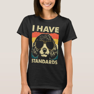 01 Retro Vintage Pudel Ich habe Standards Hunde Li T-Shirt