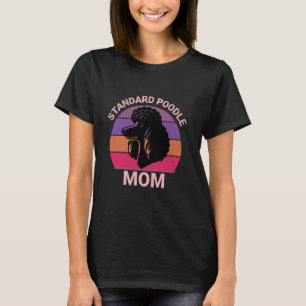 01 Schwarze Standard Pudel-Mutter Retro-Sonnenunte T-Shirt
