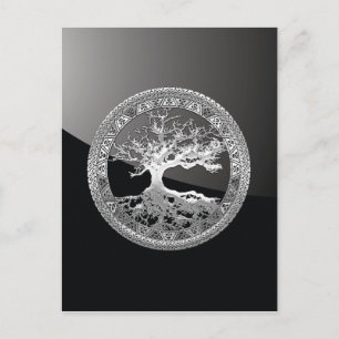 [01] Silberkeltischer Baum des Lebens Postkarte