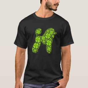 01 St. Patrick Retro Kobold Pudel Hund Kleeblatt T-Shirt