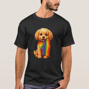 01 Toy Pudel, Gay Pride, Aprikose, Rot, Hellbraun T-Shirt