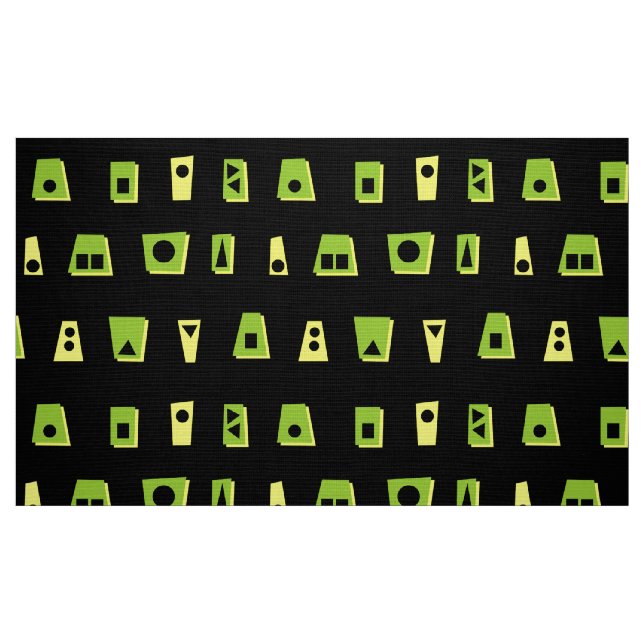 020216 - Grün, Gelb und Schwarz Stoff (Fat Quarter (45,7 x 55,9 cm))