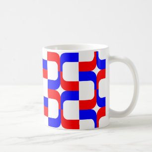 020614 - Rot und Blau auf Weiß Tasse