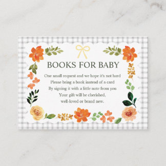 020 Fog Floral Gingham Baby Shower Beilagekarte Begleitkarte