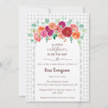 020 Nebelgraue Aquarell-Wildblumen-Baby-Party