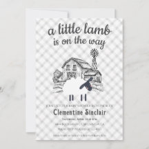 020 Nebelgraue Lamm-Farm-Karo-Baby-Party