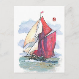 (029) Thames Segelschiff Barge Sailboat Postkarte