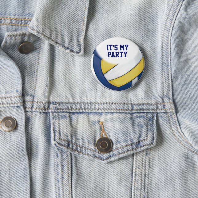 02of12 Benutzerdefinierter Volleyball-Party-Button Button (Beispiel)