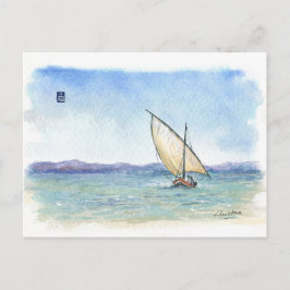 (037) Latin Sailboat Postkarte