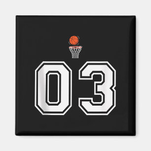 03 Number Basketball Style Vintage Weiße Tank Top Magnet