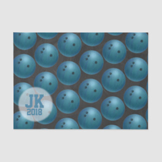 03 von 12 Musterpapier für blaues Bowling-Ball-Mus Seidenpapier