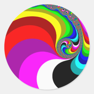 040 Obama - Fraktal Art Runder Aufkleber