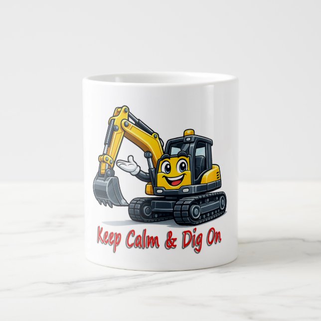 0499AC20A1  Happy Forklift Cartoon Mascot Jumbo-Tasse (Vorderseite)