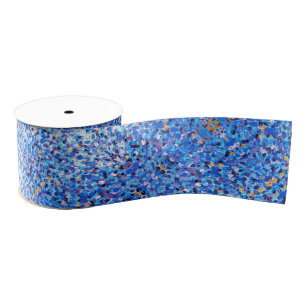 049 Blauer und Goldband Ripsband