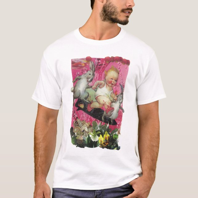 049 - Surfender Häschen-T - Shirt (Vorderseite)