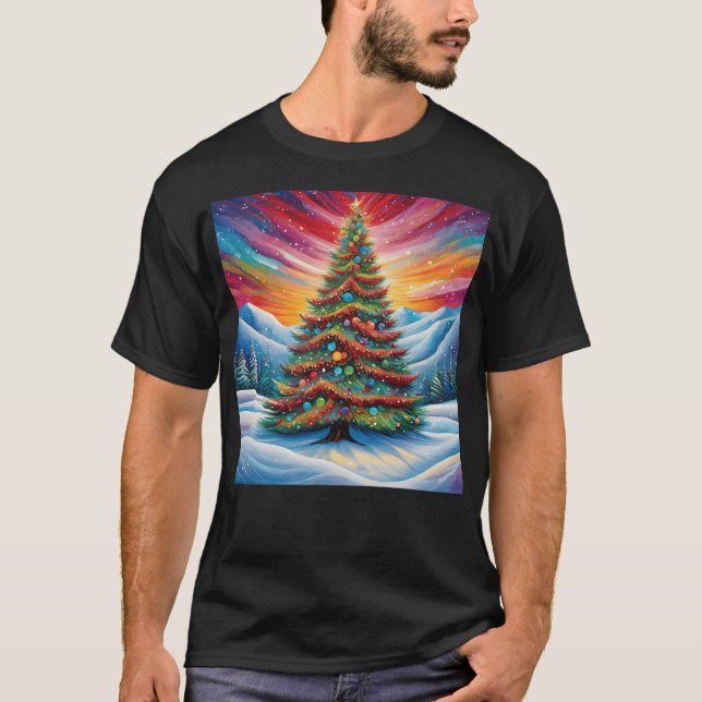 04 - Bezaubernder Winter Wunderland Weihnachtsbaum T-Shirt (Vorderseite)