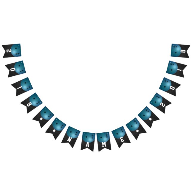 04of12 Bowling Ball Themed Party Custom Wimpelkette (Alle)