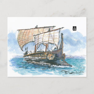 (052) Altgriechisches Tireme Postkarte