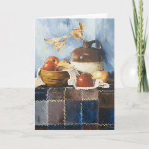 0541 Apple Crockery Still Life Birthday Card Karte