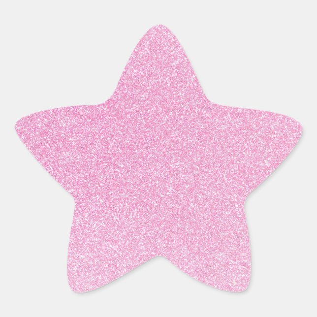 05 Baby Pink Glitzer Print Glitzern Star Stern-Aufkleber (Vorderseite)