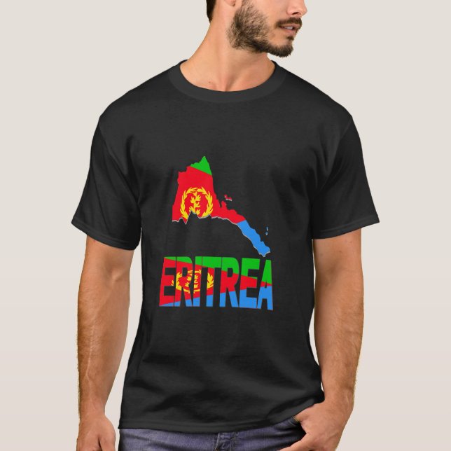 06256 Eritrea Map Eritrean Flag Africa T-Shirt (Vorderseite)