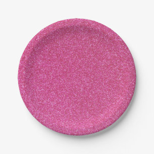 06 rosa Glitzer-Druck-Glitzern-Party-Versorgungen Pappteller