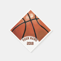 06of12 Black and Red Basketball Themed Napkins