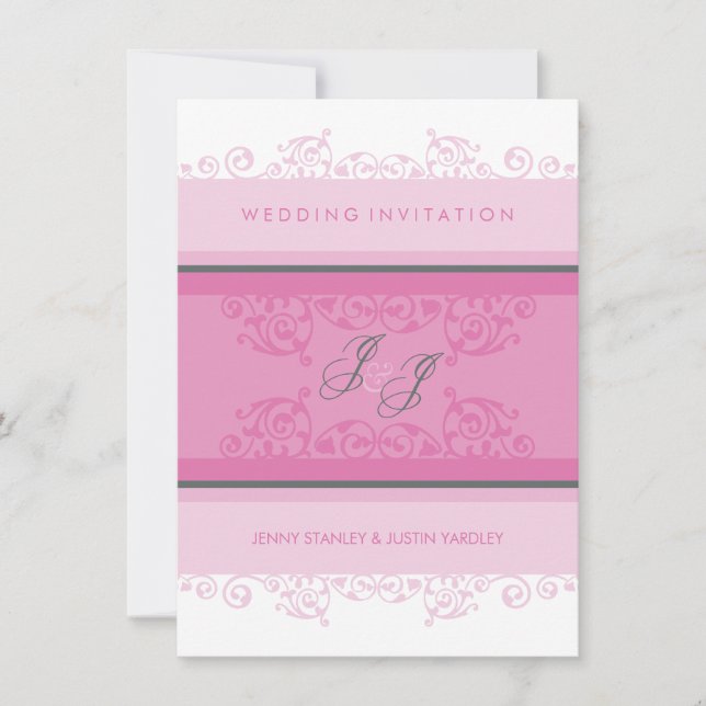 070 Jenny+Justin :: WEDDING ERSUCHT :: curls 2P Einladung (Vorderseite)