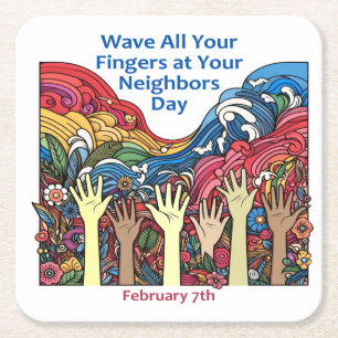 07.02.2010 - Wave All Your Fingers/Neighbor Rechteckiger Pappuntersetzer