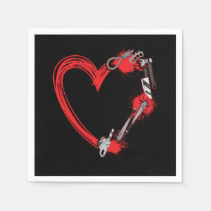 07.Horror Movie Horror Movies Heart Chain Saw Knif Serviette