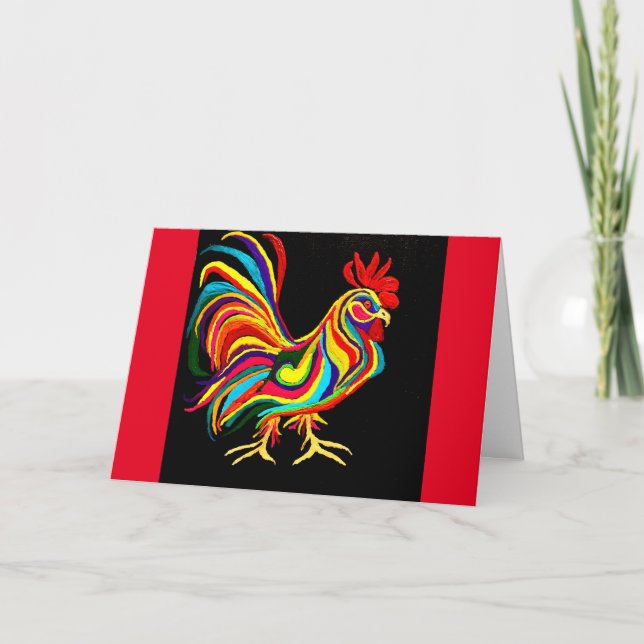 07 - Rooster-Grußkarte Karte (Vorderseite)