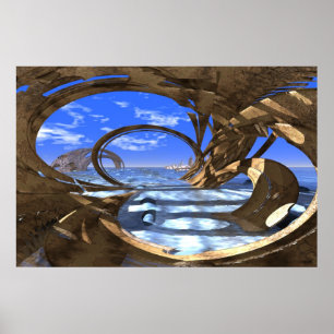 #08-02 Neolothic Caribbean: Surreal Fraktal Cave Poster