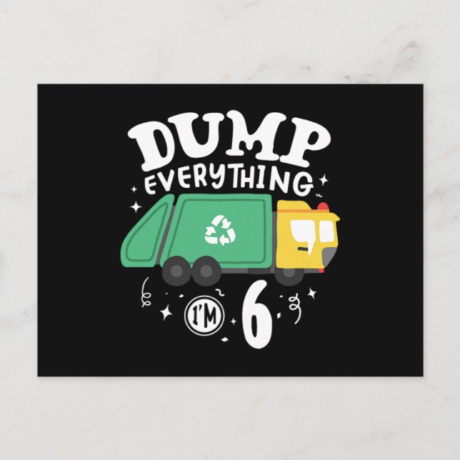 08.Garbage Truck für einen Mülltransporter-Lüfter Einladungspostkarte (Vorderseite)