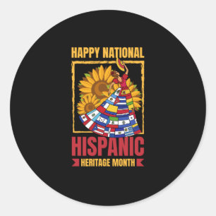 08.National Hispanic Erbe Monat alle Länder. Runder Aufkleber