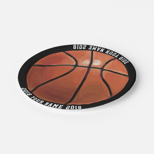 08 von 12 Basketball Custom Party Plate Pappteller (Schrägansicht)